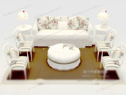 Cozy sofa furniture 3d model