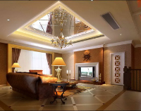 Roof mirror design living room model