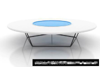  White-blue the roundtable 3D model of the modern minimalist