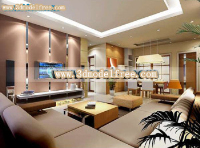 The bright lights of modern style living room 3D model