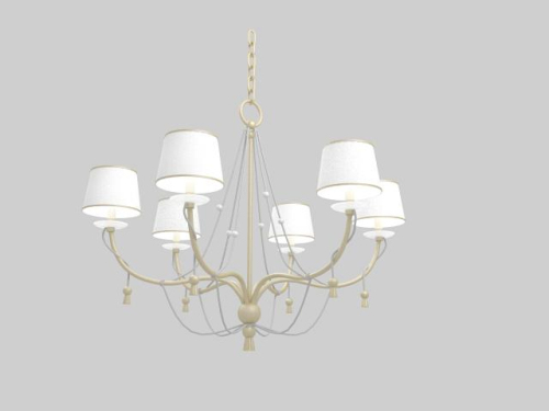 Continental white elegant wrought iron chandelier