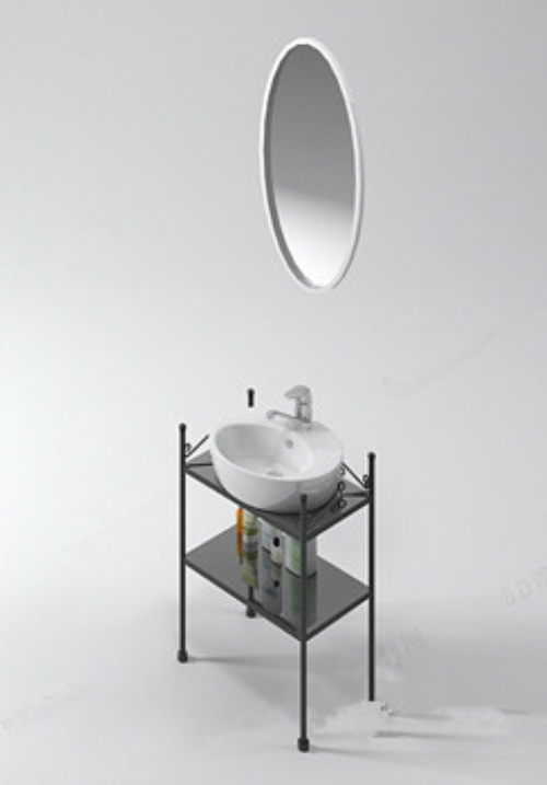 3d model of a round mirror sink