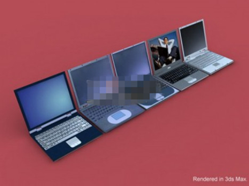3d model of laptops