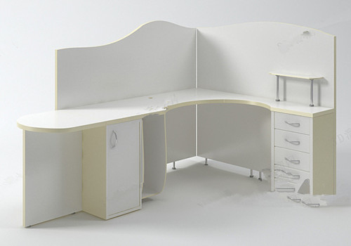 White desk 3d model