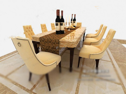 Luxury dining tables and chairs 3d models