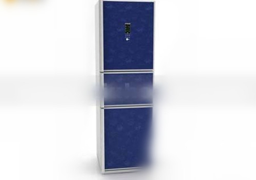 Blue 3d model refrigerator