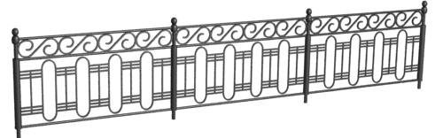 3d model park railings