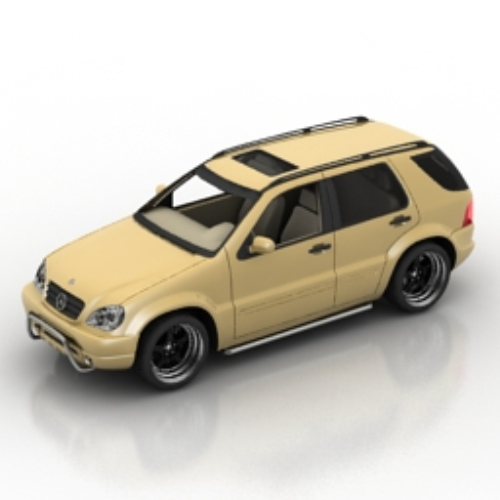 Yellow 3d model SUV