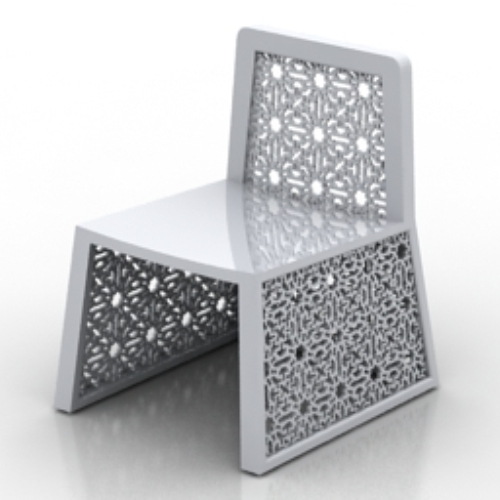 Silver hollow chair model