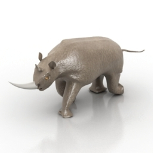 horned rhinoceros sculpture model