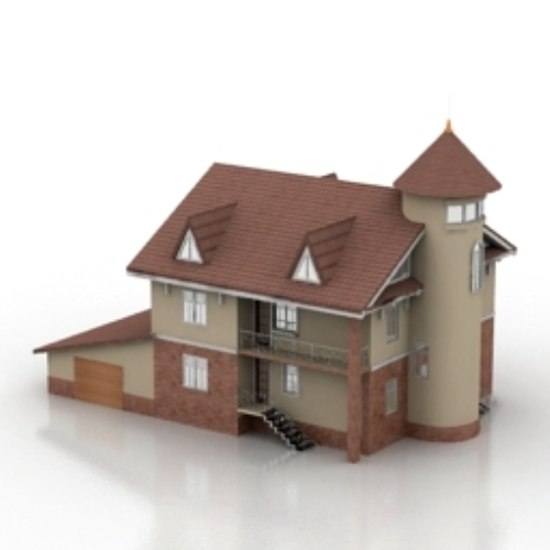 3D model of the classic European-style villas