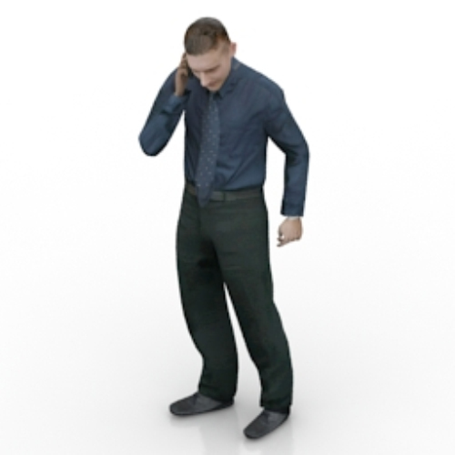 Men 3D model is on the phone