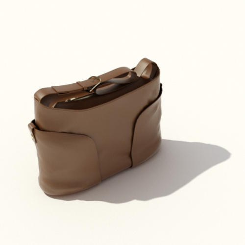 3d model brown shoulder bag lady