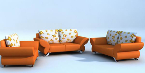 Orange sofa 3D model