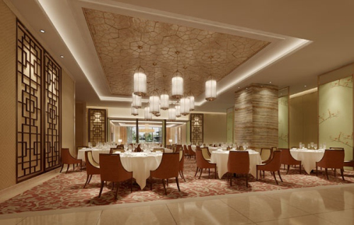 Chinese restaurant banquet hall 3d model