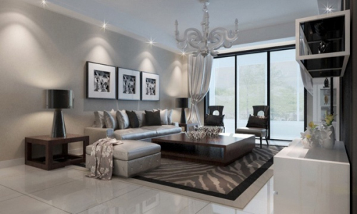 beautiful modern living room 3d model