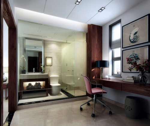 simple 3D model study bathroom