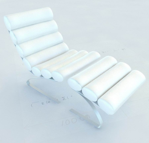 White chairs 3D Model