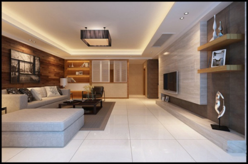 Simple 3D model design living room