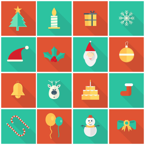 16 models of creative Christmas icon vector material