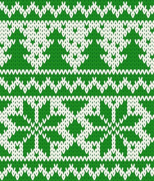 Green Christmas knitting pattern background vector material