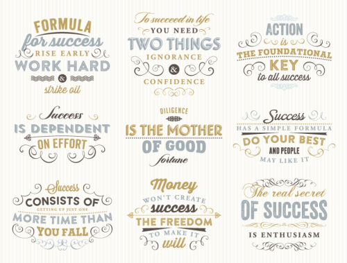 9 Retro epigram WordArt vector material