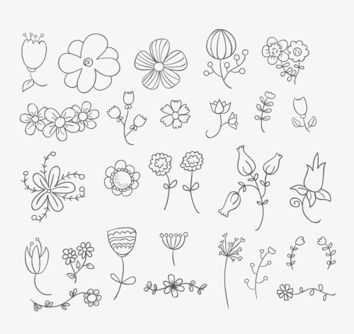 26 hand-painted flower design vector material