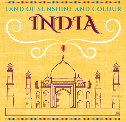 Taj painted background vector material