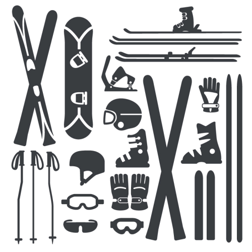 21 of the ski equipment design vector material