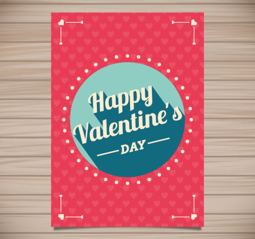 Valentine's Day greeting cards vector material wood background