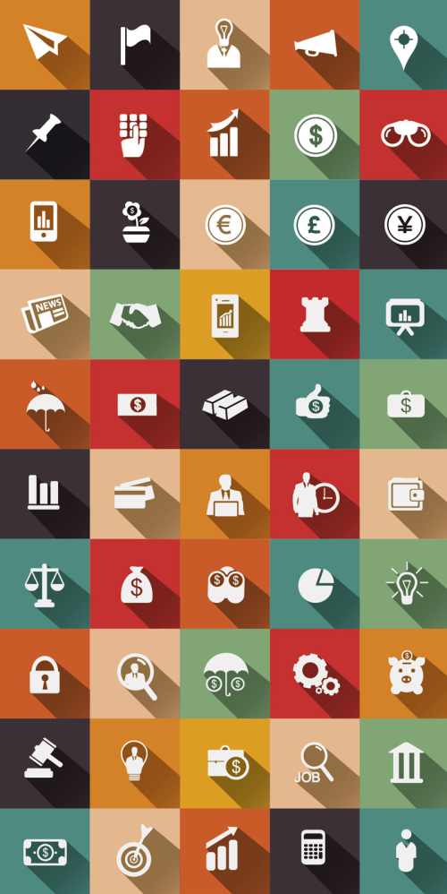 50 of financial and business icon vector material