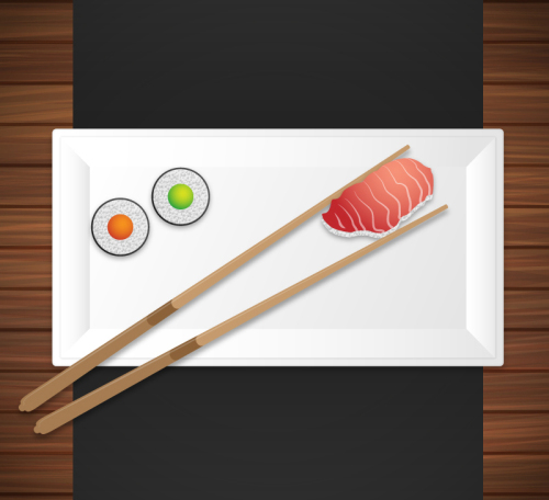 Delicious Sushi Japanese Cuisine vector material