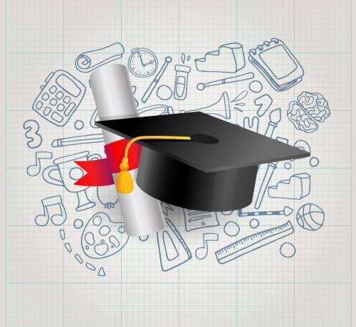 Dr. cap and diploma vector material