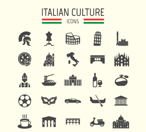 25 of the Italian tourism element icon vector material