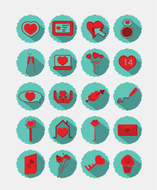 20 of the love element icon vector material