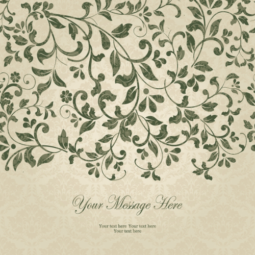 Green retro pattern background vector material