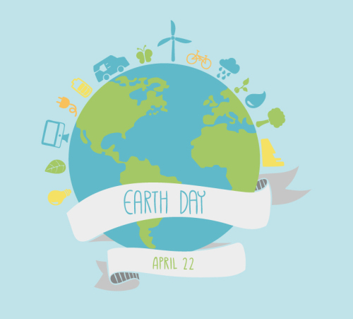 Earth Day greeting cards vector material Creative
