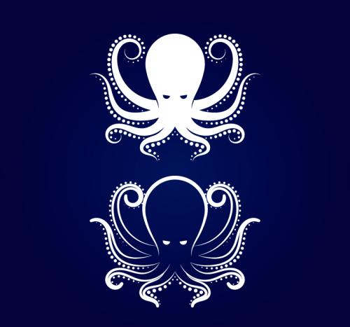 2 creative octopus design vector material