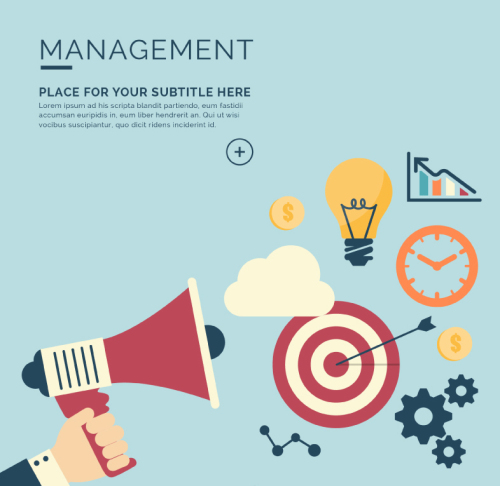 Creative business management illustration vector material