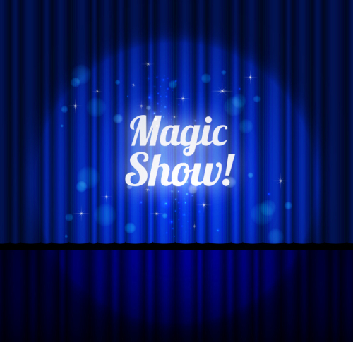 Blue magic stage vector material
