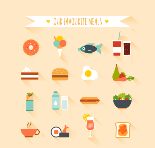 16 of the fresh food icon vector material
