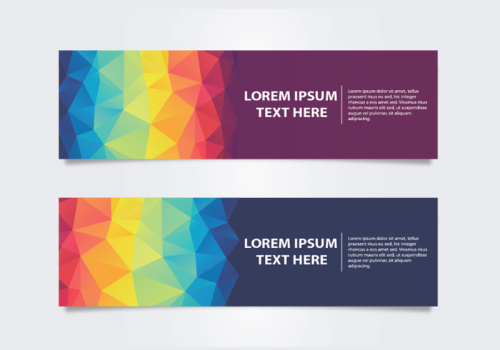 2 color geometric banner vector