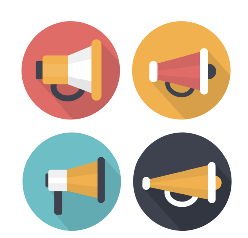 4 handheld speaker icon vector material