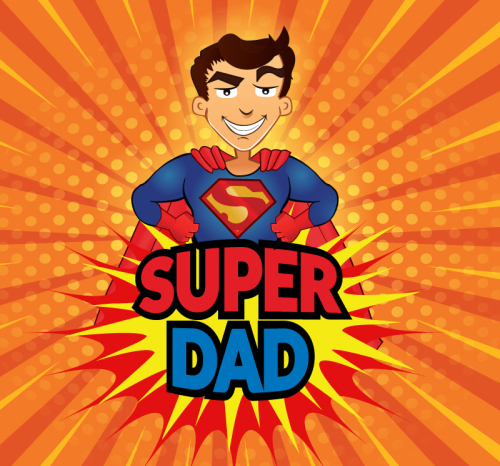 Superman Father's Day design vector material