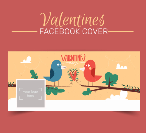 Bird lovers face book cover image Vector