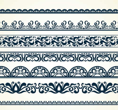 Seven black trim pattern vector material
