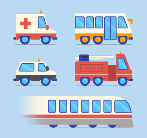 5 cartoon car design vector