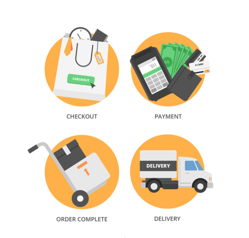 4 beautiful e-commerce icon vector material