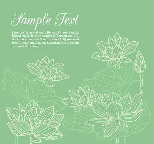 Hand-painted lotus design vector material