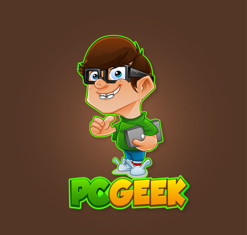 Cartoon computer geeks men vector material